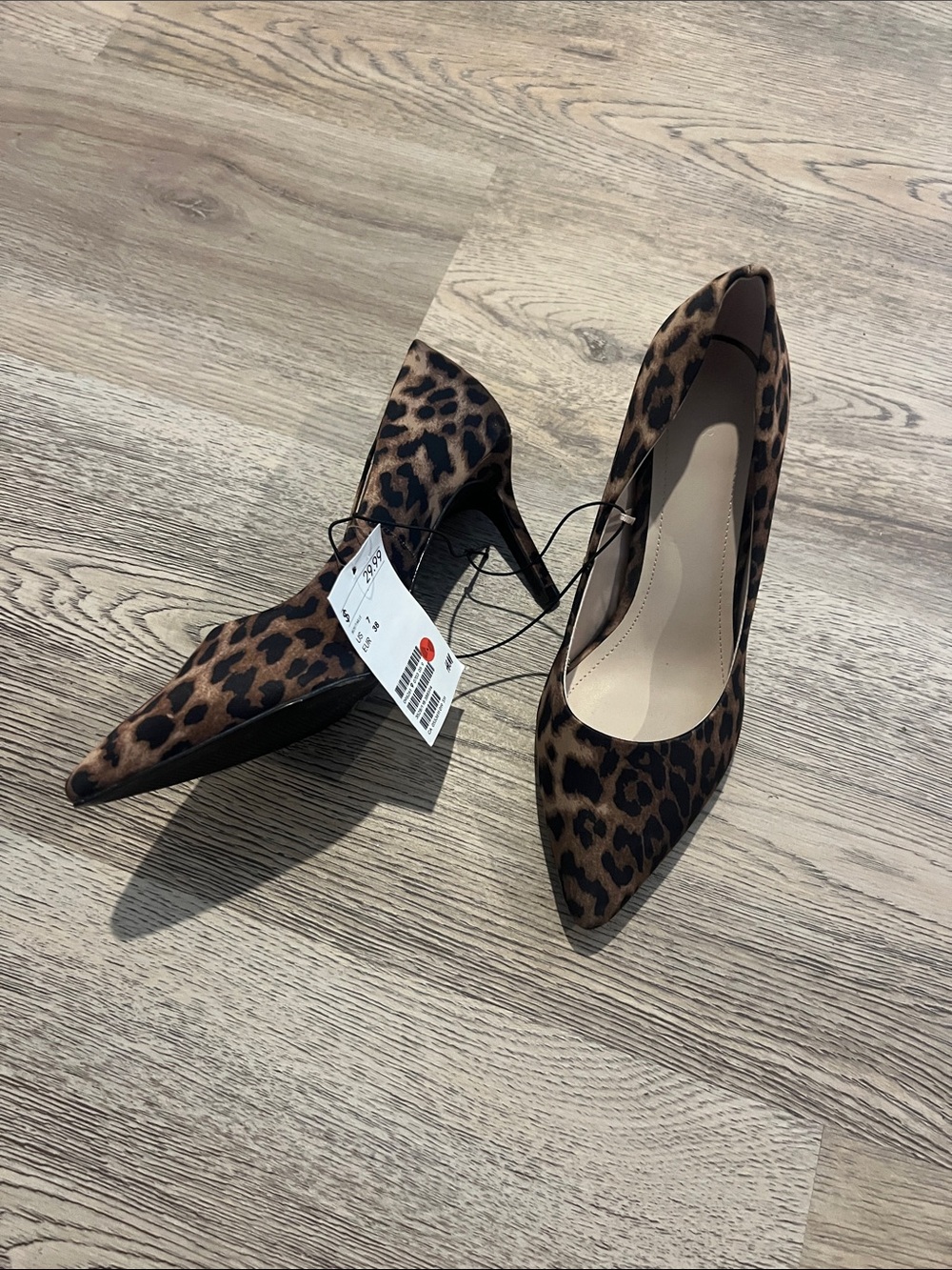 H&M Leopard Print Pointed Toe Pumps - Brown/Black